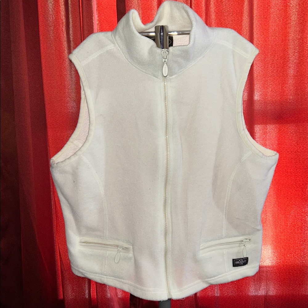 Old navy white/Ivory Fleece Zip-Up Vest